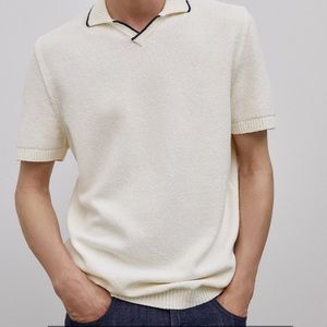 Massimo-Duti Contrast collar polo sweater - Limited Edition
